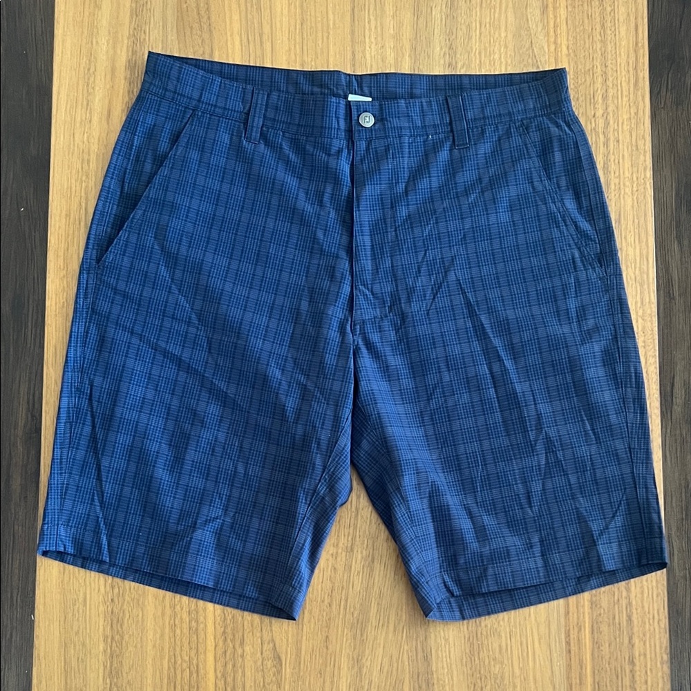 Men's Blue Plaid Performance Shorts